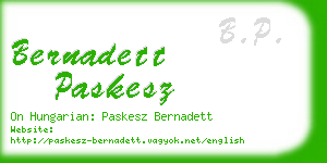 bernadett paskesz business card